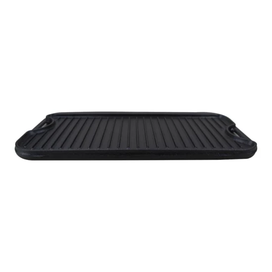 LFGB BSCI Lagerfeuer Outdoor Kochgeschirr Küchengeschirr Backgeschirr BBQ 50 x 27 cm 50,8 x 27,9 cm Gusseisen Steak Wendeplatte Grillpfanne Backform Platte Comal Grillplatte